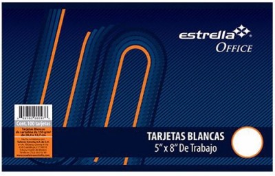 Tarjetas 5x8 Rayado (De trabajo) 100 H Estrella 00446